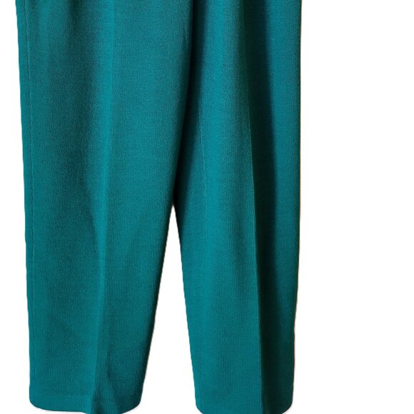 St. John Collection Santana Knit Green Pants Pockets Pleated Front Size 8 - Picture 6 of 9